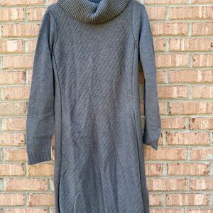 Gray Turtleneck Sweater Dress